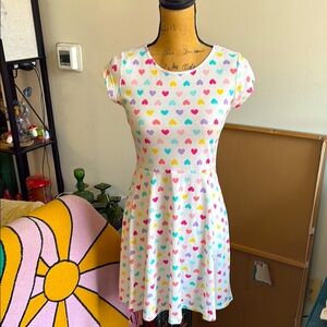 Colorful Heart Print Dress